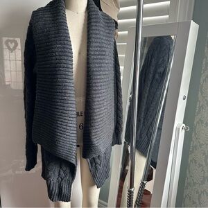 American Eagle Dark Grey Cable Cardigan Size M